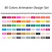 60 Colori Touchfive Pennarelli Doppia Punta Marcatori Artisti Penne Animazione